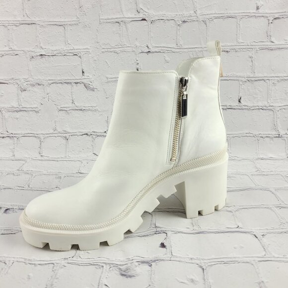 NWOB GB the Change So-Lution Sustainable Leather Chunky Lug Sole Booties - Picture 3 of 14